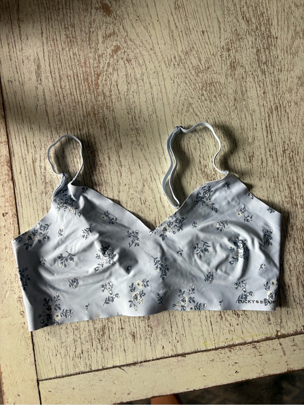 Lucky Brand Pale Blue Floral Wireless Bralette